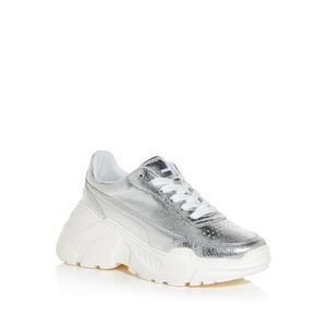 JOSHUAS Womens Silver Comfort Zenith Round Toe Athletic Sneakers 38